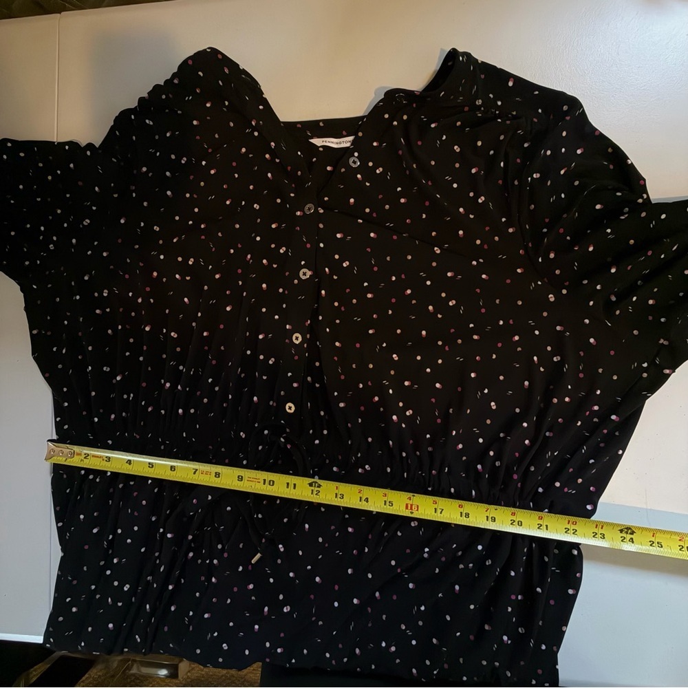 Penningtons Navy Blue 3/4 Sleeves Knee Length Polka Dot Dress Stretchy Size 3X - Picture 14 of 14